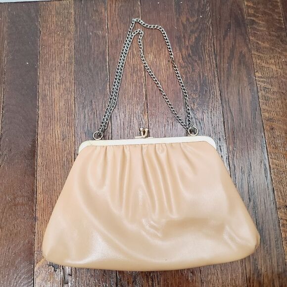 Vintage Tan Metal Chain Link Mini Formal Purse - Picture 2 of 13